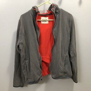 Gray & orange fleece lined hooded Old Navy size S
